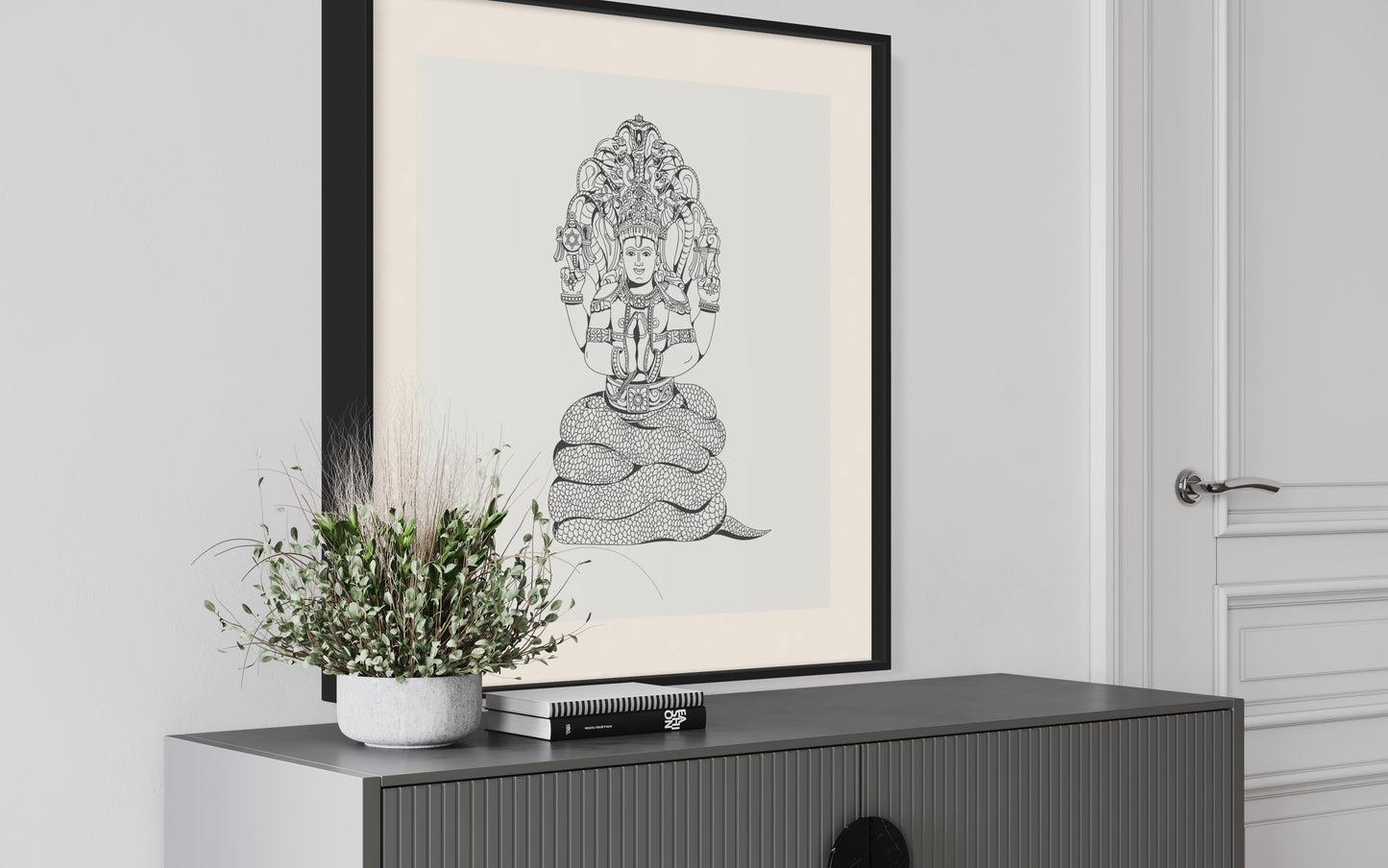 Sage patanjali print black and white 31 X 44 cm (A3)